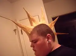 Crête coiffée avec des pics : Liberty spikes&nbsp;(en).