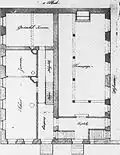La synagogue Zur Blauen Lilie; plan d'architecte de 1847; le rez-de-chaussée
