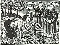 Tyll mit zwei als Prediger verkleideten Mordbuben, par Heinz Kiwitz (1930)