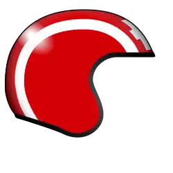 Le casque jet de Joseph Siffert, rouge à bandes blanches