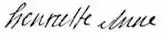 Signature de Henriette de France