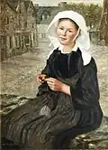 Henry d'Estienne ː Tricoteuse bretonne (vers 1900).