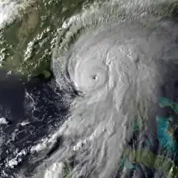 Hermine le 1er septembre 2016 à 23&nbsp;h&nbsp;0 UTC à son maximum.