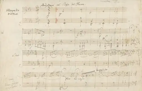 Manuscrit des Variations Eroica (1802)