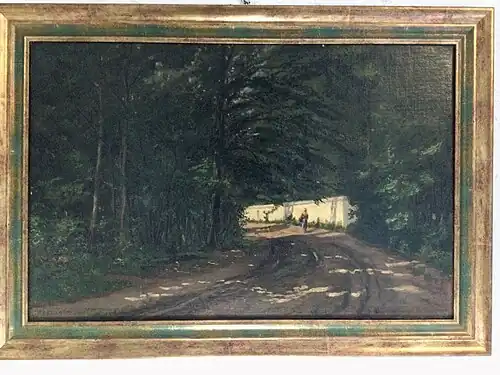 Jeune fille sur un chemin (date ?), huile sur toile (lieu de conservation ?).