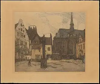 La Plaine Saint-Nicolas à Anvers (vers 1910), cabinet des estampes de l'Université d'Anvers.