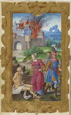 Job dans le Livre d'heures de Henri II fol. 73v, BnF.