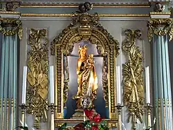 Autel-retable (XVIIIe), Vierge à l'enfant (vers 1470).