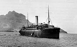 photographie du Laurentic peint en gris