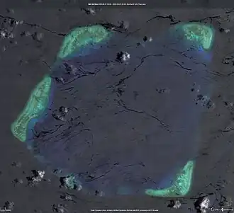 Image satellite de l'atoll Jackson prise par Sentinel-2 prise en 2022.
