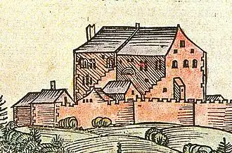 L'une des premières représentations du château dans les années 1460.