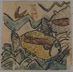 Motif de poisson pour une assiette en céramique par Holcha Krake