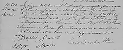 Acte de baptême d'Honoré Mercier. 16 octobre 1840. Paroisse Saint-Athanase de la ville de Saint-Athanase.