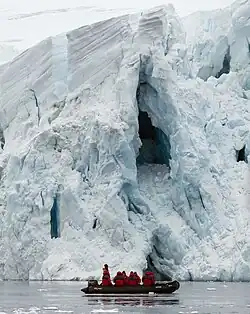 L'extrémité du glacier Arena en 2016