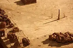 Horologium et Ara pacis sur le plan de Rome de Caen