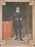 Tableau en pied de Henri IV ornant la cheminée de la grande salle.