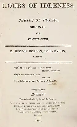 Image illustrative de l’article Hours of Idleness