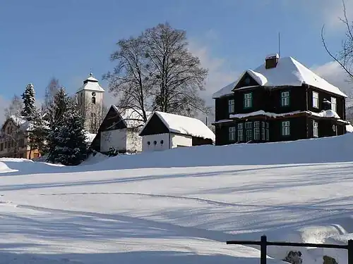 Hraběšice sous la neige.