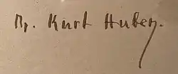 signature de Kurt Huber