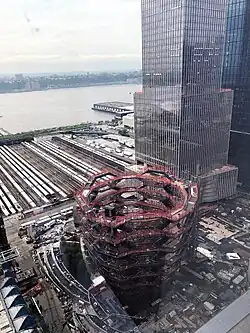 The Vessel à New York - Vue aérienne pendant la construction.