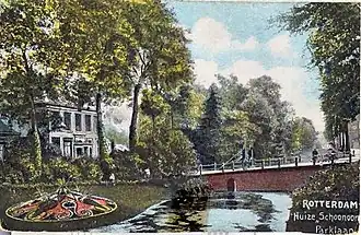 L'ancien Huize Schoonoord sur Parklaan. Le jardin est depuis 1973 en libre accès.