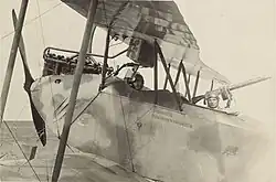 L'aviateur allemand Gerhard Felmy&nbsp;(de) dans son AEG C.IV sur le front de Palestine, 1916-1917