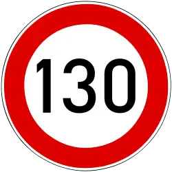 Panneau de signalisation serbe limitation de vitesse sur autoroute