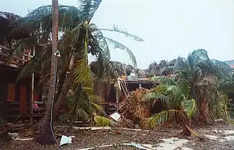 Dégâts après le passage de l'ouragan.