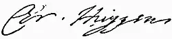 Signature de Christian Huygens