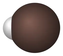 Image représentant deux sphères partiellement emboîtées, l'une nettement plus petite qui est l'hydrogène, formant un modèle compact de l'astature d'hydrogène.