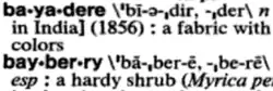 Le point de coupure de mot ‹&nbsp;‧&nbsp;› (similaire au point médian) utilisé dans un dictionnaire américain, pour noter la séparation des syllabes, 2003.