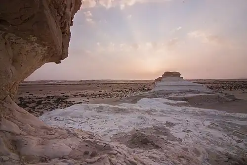 Dans le désert Dahek, partie du désert de Syrie en Jordanie, près de la ville frontière d'Al-Omari en novembre 2017