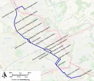 Voir la carte de la ligne.