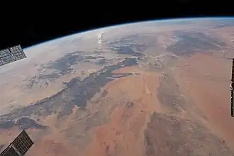 Vue du Hoggar depuis l'espace.