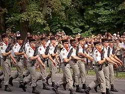 Garde d'honneur du 1er&nbsp;régiment d'artillerie de l'armée française, Varsovie, 2007.