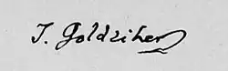 signature d'Ignaz Goldziher