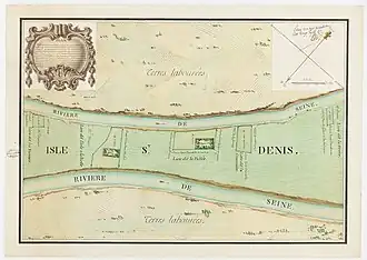 Plan du centre de l'île en 1753.