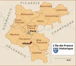Carte représentant une partie de la France médiévale.