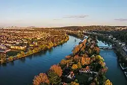 Ile de la Loge, vue aérienne.