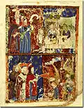 Page de la haggadah Kaufmann (XIVe siècle)