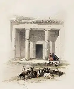 Tombe du nomarque Khnoumhotep&nbsp;II. Beni Hassan. Illustration David Roberts (1796-1864 de l'ère actuelle)