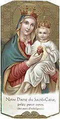 Notre Dame du Sacré-Cœur- image pieuse - début XXe&nbsp;siècle