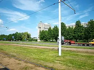 Vue des anciens bâtiments de l'usine radio
