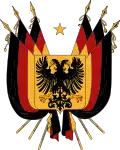 Armoiries de l'éphémère Empire allemand (1848-1849) ; la Confédération germanique a utilisé un aigle similaire.
