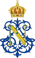 Monogramme de l'empereur Napoléon III, avec la couronne impériale de Napoléon.