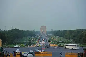 Vue du Rajpah depuis la colline de Raisina.