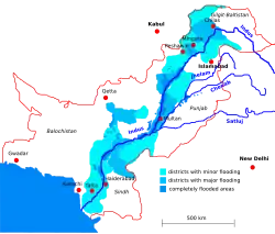 Carte des zones touchées par les inondations (au 26 août).