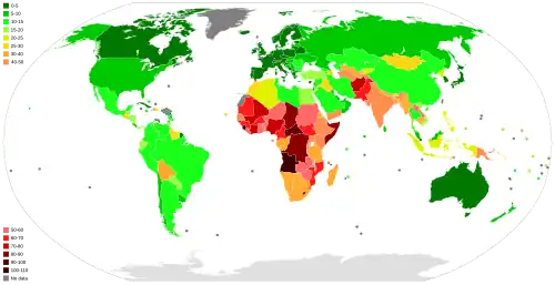 Taux de mortalité infantile, moins de 1 an, en 2013.