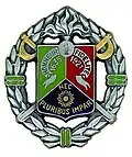 Sur l'insigne du 1er&nbsp;régiment de cavalerie de la Légion étrangère.