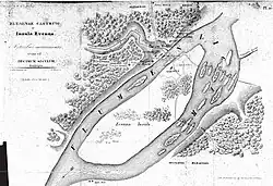 Carte montrant Vienne en tant qu'île fluviale de la Loire